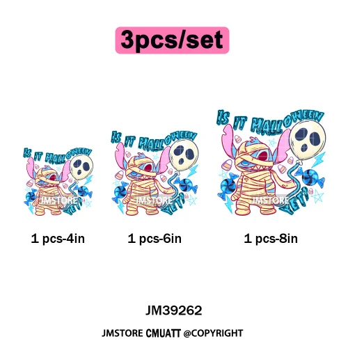 Trendy Margaritas Scary Movie Halloween Monsters Season Iron on DTF Washable Heat Transfers Stickers Ready to Press for Hoodies