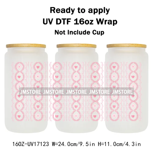Coquette Bow Fall Autumn Pumpkins 16OZ UV DTF Cup Wraps Ready To Apply Waterproof Transfer Stickers For Libbey Glass Can Tumbler