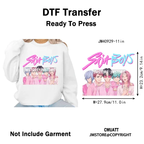 Music Kpop Group Lover Anime Fans Boys Girls Hunters Inspired Iron on DTF Washable Transfers Sticker Ready to Press for Clothing