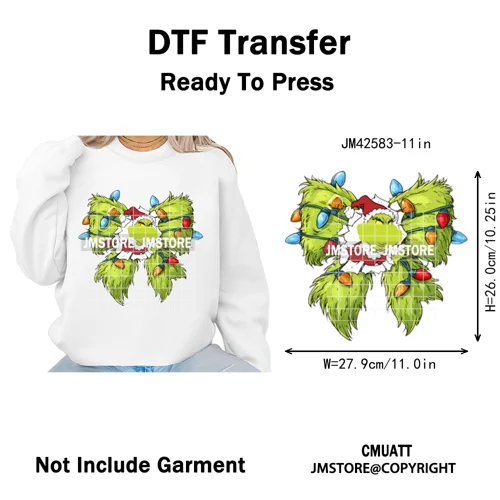 Cute Cartoon Character Coffee Cup Coquette Candy Merry Christmas Iron on DTF Heat Transfers Stickers Ready to Press for Hoodies