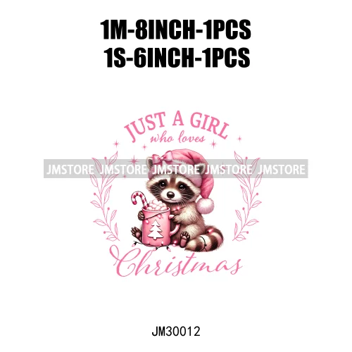 Coquette Pink Girly Christmas Vibes Book Just Waiting For Christmas Iron On DTF Transfer Stickers Ready To Press For Hoodies Bag