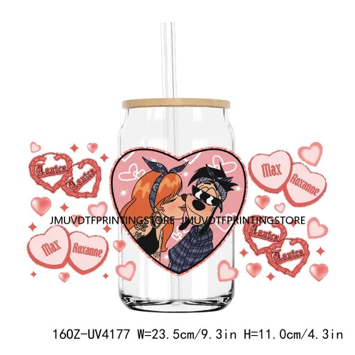 Chicano Cartoon Mouses Couple Valentine 16OZ UV DTF Cup Wrap Transfers Stickers Custom DIY Waterproof Logo For Libbey Glass Can