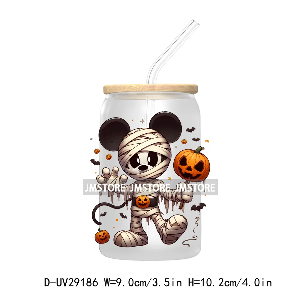 Cute Halloween Horror Characters UV DTF Transfer Stickers Decals For Libbey Cold Cups Mug Tumbler Waterproof Scary Movie Killers