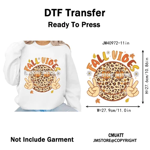 Coquette Preppy Fall Leopard Mama Floral Amen Autumn Pumpkin Season Iron on DTF Transfers Stickers Ready to Press for Textile