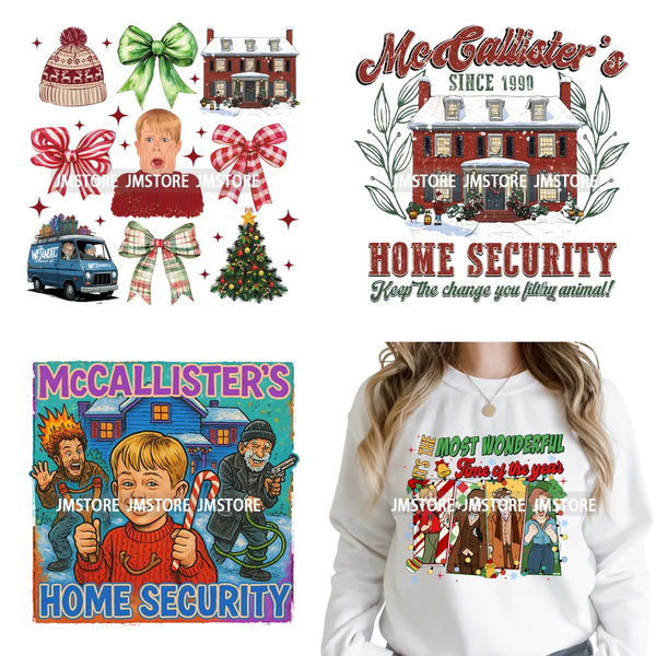 Retro Coquette Bows Holiday Christmas Movie Cartoon Kids Lover Iron on DTF Washable Transfer Stickers Ready to Press for Garment