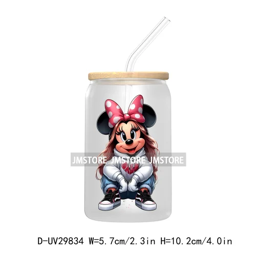 Streetwear Mouse Girl Boy UV DTF Transfer Stickers Decals For Libbey Cold Cups Mugs Tumbler Waterproof Labels Cartoon Characters