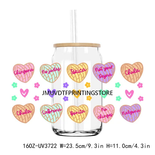 Valentine's Day Love 16OZ UV DTF Cup Wrap Transfer Stickers XOXO Hearts Custom Labels DIY Waterproof Logo For Libbey Glass Can