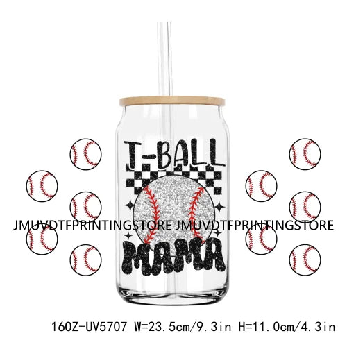 Sport In My Mom Era 16OZ UV DTF Cup Wrap Transfers Stickers Softball Custom Labels Durable Waterproof Logo For Libbey Glass Can