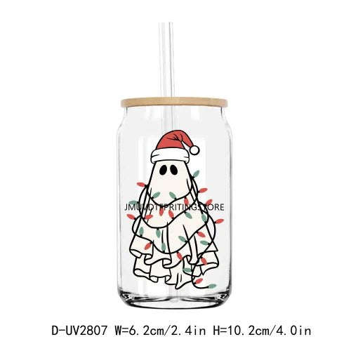 Ghost Dead Inside But It’s Christmas Boojee UV DTF Transfers Stickers Decals For Libbey Cold Cups Mugs Tumbler Waterproof DIY