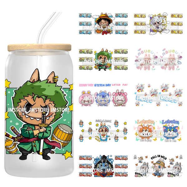Anime Cartoon Dolls Character UV DTF Stickers Ready to Transfer Cup Wrap Custom Print DIY Craft For Libbey Glass Can Mug Tumbler