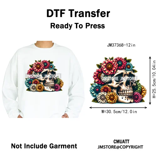 12in Hip Hop Graffiti Urban Skull Gaming Controller Game Lovers Iron on DTF Transfers Stickers Ready to Press for Hoodies Bags