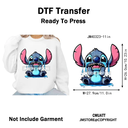Funny Cartoon Playing Kids Love Character Thermal Printing Iron on DTF Washable Transfers Stickers Ready to Press for T-shirts