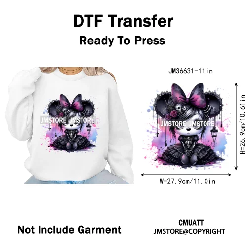 Spooky Scary Witch Girly Animal Flower Strawberry Gnomes Iron on DTF Washable Transfers Stickers Ready to Press for Hoodies Bags