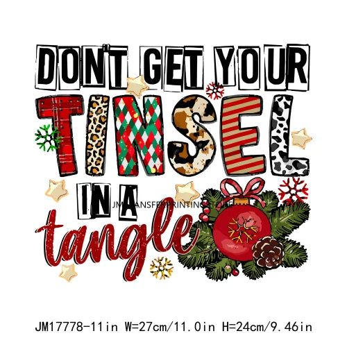 In My Swiftmas Era DTF Decals Don't Get Your Tinsel In A Tangle Merry Christmas Heat Transfer Sticker Ready To Press For Clothes