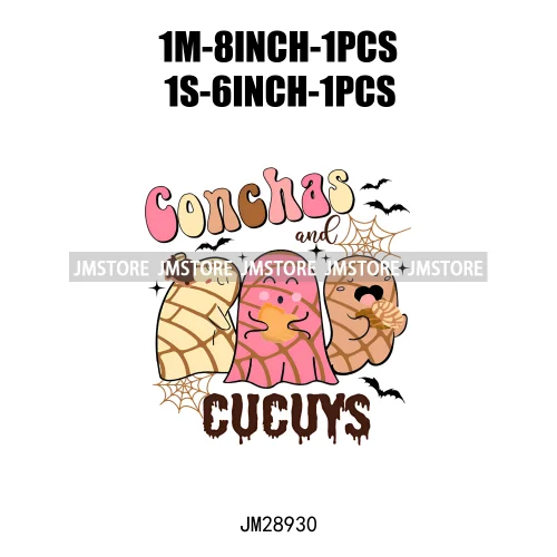 Cute Aqui Espantan Mexican Ghost Creepy Conchita Era Conchas And Cucuys Iron On DTF Transfer Stickers Ready To Press For Hoodies