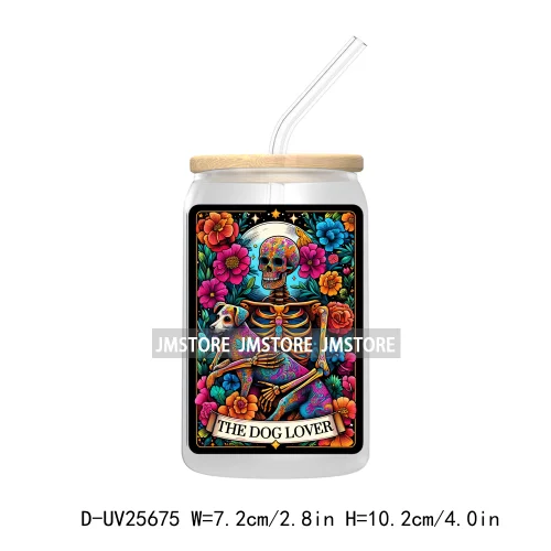 The Teacher Tarot Card UV DTF Transfer Stickers Decals For Libbey Cold Cups Mugs Tumbler Custom Logo Labels Funny Witchy Skull