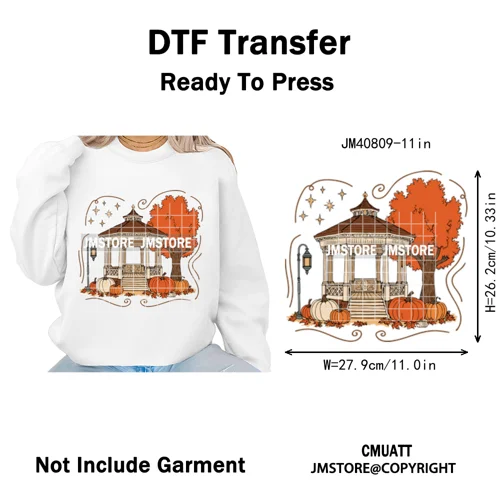Autumn Festival Fall Season Stars Movie Girls Town Book Lover Iron on Washable DTF Transfers Stickers Ready to Press for Hoodies