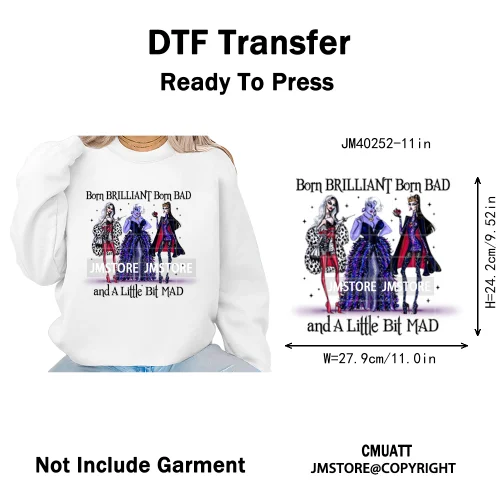 Waiting For Halloween Coquette Bad Girls Friends Wicty Logos Iron on DTF Washable Transfers Stickers Ready to Press for Clothing