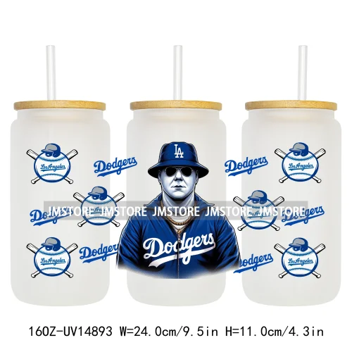 Baseball Sport Cartoon Characters UV DTF Wraps Transfer Sticker Ready To Apply Waterproof Logo For 16OZ Libbey Glass Can Tumbler