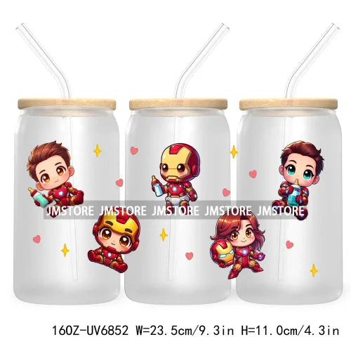 Cartoon Mouse Princess Friends 16OZ UV DTF Cup Wrap Transfers Stickers For Libbey Glass Can Cups Tumbler Waterproof Craft