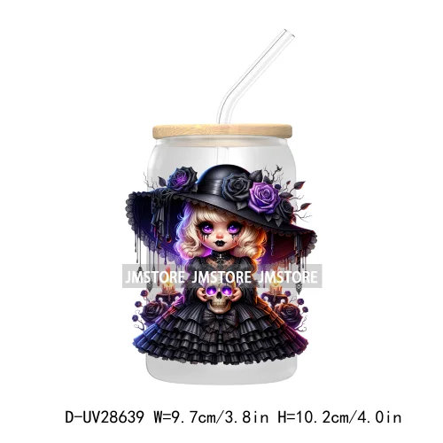 Nightmare Before Coffee Spooky Halloween Skeleton UV DTF Transfer Stickers Decals For Libbey Cold Cup Mug Tumbler Pumpkin Season