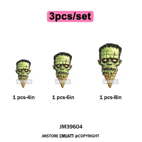 Scary Halloween Popsicles Horror Movie Killers Character Iron on DTF Washable Transfers Stickers Ready to Press for Textile Bags