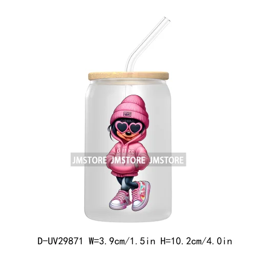 Streetwear Mouse Girl Boy UV DTF Transfer Stickers Decals For Libbey Cold Cups Mugs Tumbler Waterproof Labels Cartoon Characters