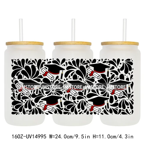 Mexican Talavera Latina Culture 16OZ UV DTF Cup Wraps Ready To Apply Waterproof Transfer Stickers For Libbey Glass Can Tumbler