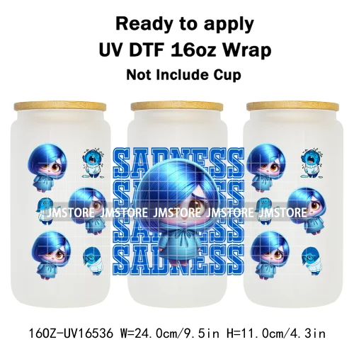Toy Cartoon Movie Character UV DTF Wraps Transfer Sticker Selfadhesive Waterproof High Quality For 16OZ Libbey Glass Can Tumbler
