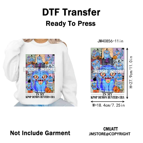 Kpop Culture Idol Movie Inspired Music Lover Cute Blue Anime Character Iron on DTF Transfers Stickers Ready to Press for Clothes