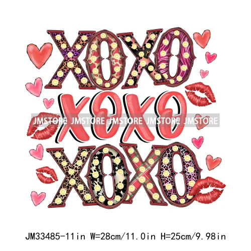 Pink Loved XOXO Coquette Bow Animal Western Cupid Sweet Valentine Iron On DTF Transfers Stickers Ready To Press For Sweatshirts