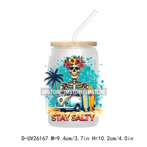 Antisocial Snarky Skeleton Skull UV DTF Transfer Stickers Decals For Libbey Cold Cups Mugs Durable Waterproof Custom Logo Labels