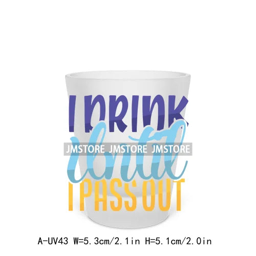 I Need A Huge Glass Of Wine Beer Mugs Alcohol Saying Short Glass Cups Decals UV DTF Transfers Stickers Waterproof DIY Craft