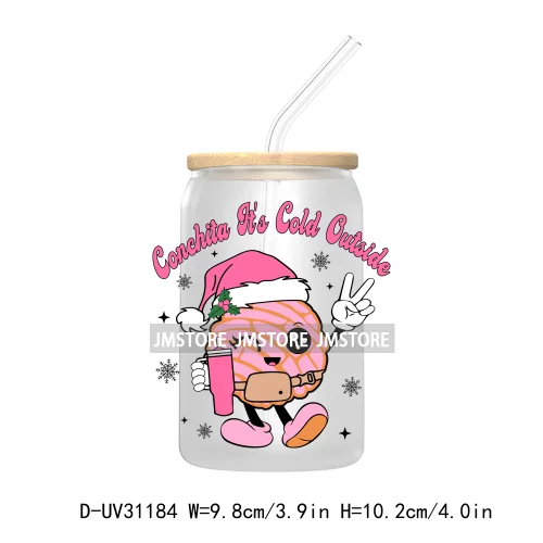 Tis The Season Mexican Christmas Pan Dulce Spanish UV DTF Transfer Stickers Decals For Libbey Cold Cups Mugs Tumbler Waterproof