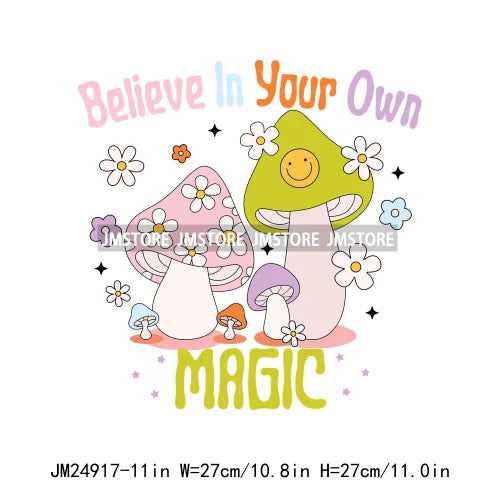 Washable Believe In Your Magic Bookish Thinking Motivational Positive Quotes Iron On Heat Press DTF Transfer Stickers For Shirts