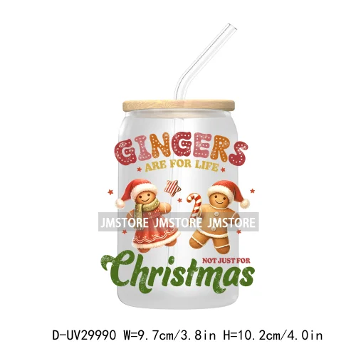 Christmas Cookie Baking Crew Gingerbread Man UV DTF Transfer Sticker Decal For Libbey Cold Cup Mug Tumbler Jesus Christmas Cross