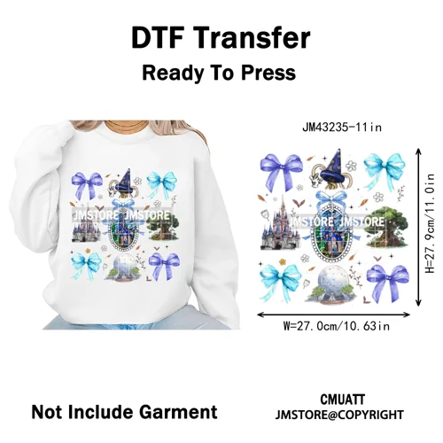 Trendy Girls Mirror Coquette Cartoon Friends Character Trip Holiday Iron on DTF Transfer Stickers Ready to Press for Sweatshirts