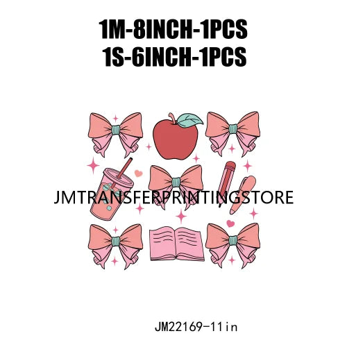 Iron On Teach Love Insprit Print Logos Maestra Heart Pencil Bow Cowgirl Boots Small Town Teacher DTF Transfer Stickers For Shirt