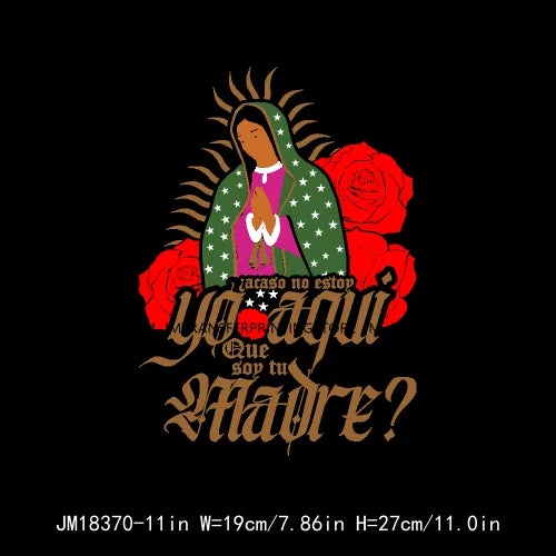 San Judas Tadeo Mexican Latin Culture Washable Decals Madre Mia Our Lady of Guadalupe DTF Transfers Stickers For Clothes Bags