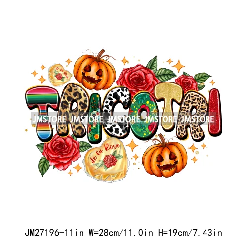 Spanish Espooky Vibes Latina Pantasmas Mexican Halloween Conchas Cucuys Aqui Espantan DTF Iron On Transfers Stickers For Hoodies