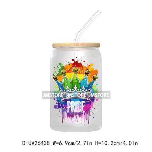 Pride Love Rainbow Heart UV DTF Transfer Stickers Decals For Libbey Cold Cups Mugs Durable Waterproof Custom Logo Label Best Gay