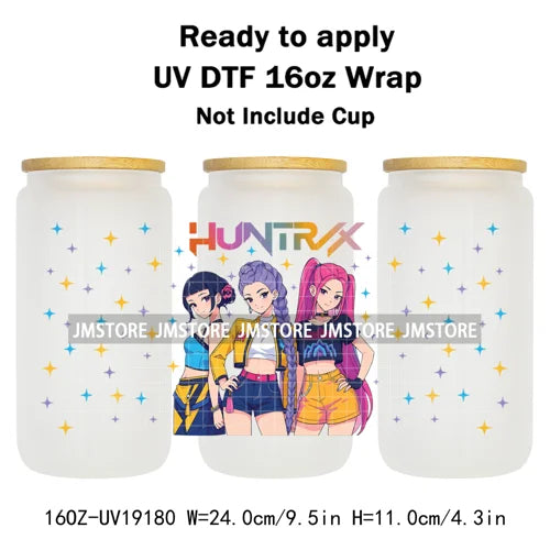 Kpop Idol Fan Art Anime Lover Gift UV DTF Cup Wrap Ready To Apply Transfer Stickers 16OZ Tumbler Wraps DIY For Libbey Glass Can