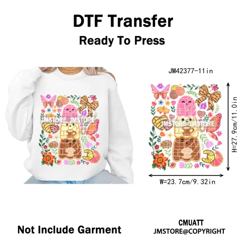 Coquette Halloween Spooky Espantan Latina Mexican Conchas Ghost Iron on DTF Washable Transfer Sticker Ready to Press for Hoodies