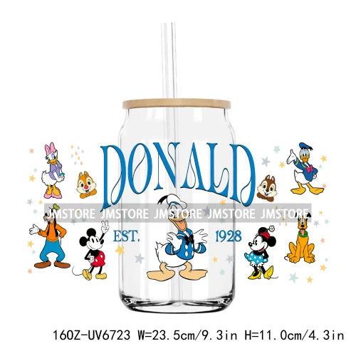 Cartoon Movie Character Best Friends UV DTF Sticker For 16OZ Libbey Glass Cup Can Wrap Transfer Stickers Custom Labels DIY Logo