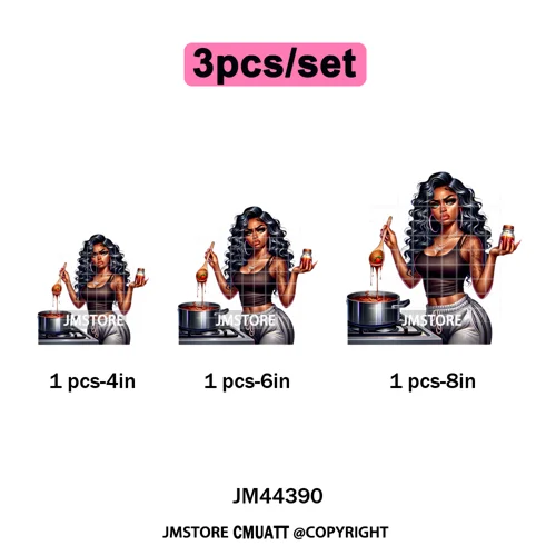 Angry Office African Girl Sassy Moods Housework Mom Iron on Washable DTF Heat Transfer Stickers Ready to Press for T-shirts Bags