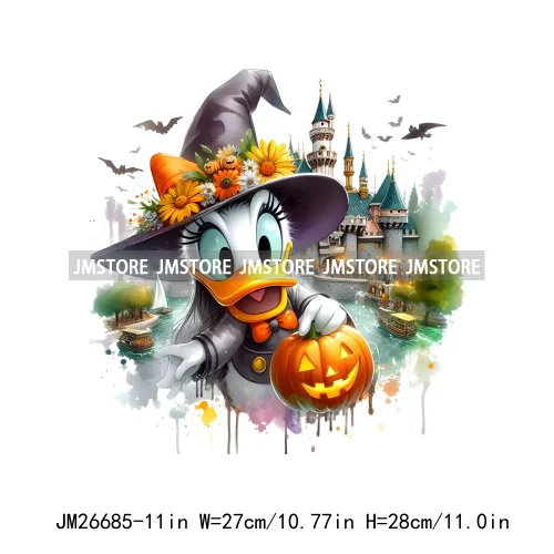 Wholesale Cartoon Character Pumpkin Halloween Scary Vibes Thermal Logo DTF Iron On Transfer Stickers Ready To Press For Clothing