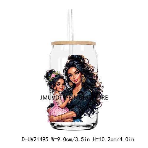 Latina Mama And Daughter UV DTF Transfers Stickers Decals For Libbey Cold Cups Mugs Tumbler Waterproof DIY Logo Mother's Day