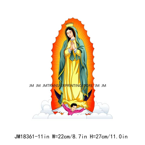 San Judas Tadeo Mexican Latin Culture Washable Decals Madre Mia Our Lady of Guadalupe DTF Transfers Stickers For Clothes Bags