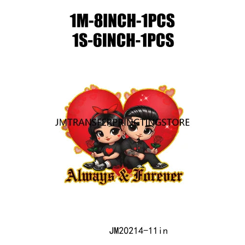 Chicano Lover Old School Cholo Always And Forever Couple Valentine Designs I Can Be Your Man DTF Transfers Stickers For Hoodies