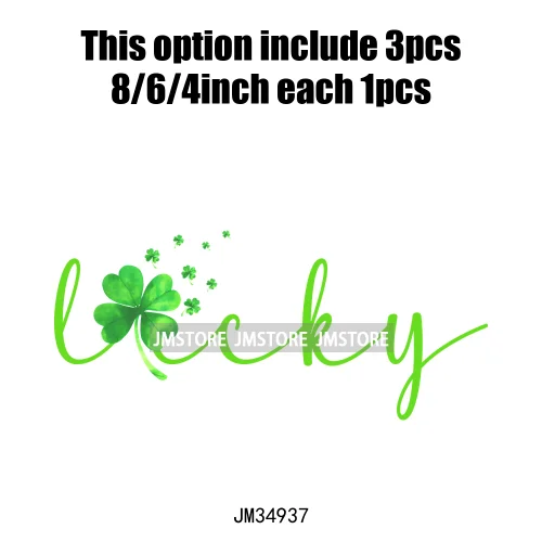 Feeling Lucky Vibes Coquette Shamrock Irish St Patrick's Day Iron On DTF Heat Transfers Stickers Ready To Press For T-shirts Bags